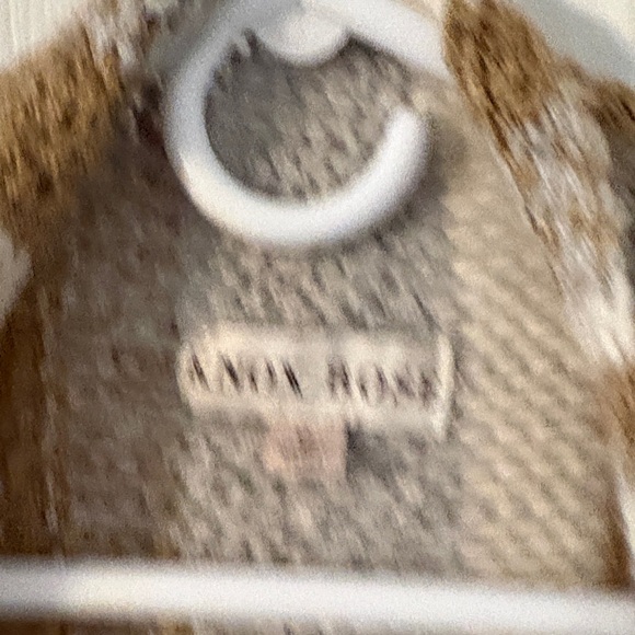 Open Front Knit Fringe Cardigan M/L Boho Neutral Striped - Picture 4 of 7